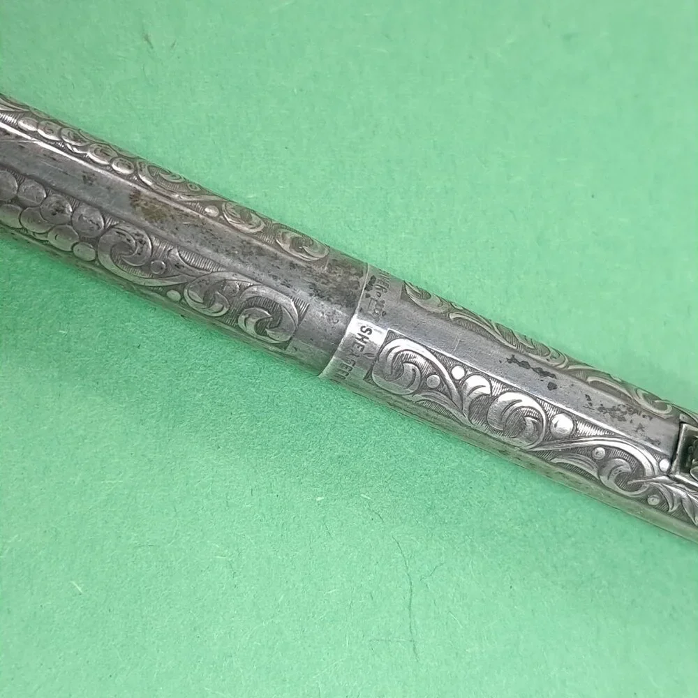 Vintage Sheaffer‎ Sterling Silver pen grapes leaves vines White Dot Ballpoint